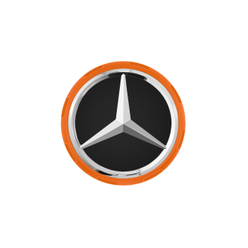 Mercedes-Benz centerkapsel. Orange (1 stk)